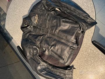 Giacca moto in vera pelle