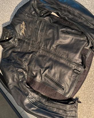 Giacca moto in vera pelle