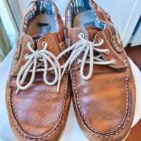 Scarpa da barca uomo con lacci vera pelle