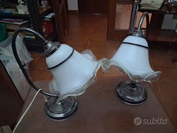 : Set lampadario 5 luci + 2 lampade da tavolo vetr