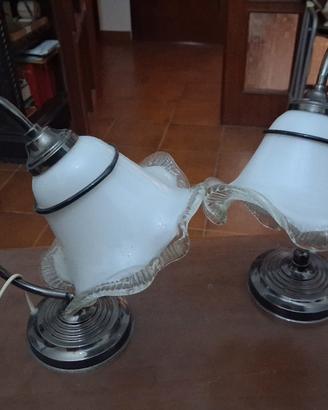 : Set lampadario 5 luci + 2 lampade da tavolo vetr