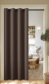 Tenda marrone oscurante con bastone - 132x195cm