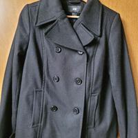 Nuovo H&M cappotto LANA60% caban nero doppio petto