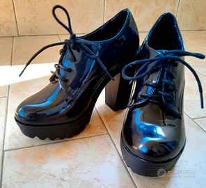 scarpe con tacco alto nere lucide 