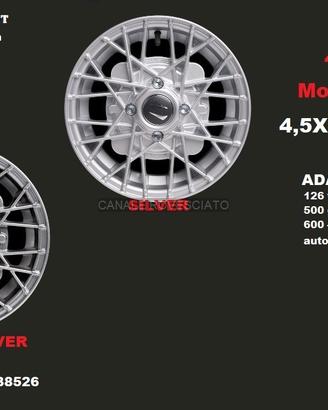 Cerchi ray silver 4,5x 12 4x98 fiat 126 600 900