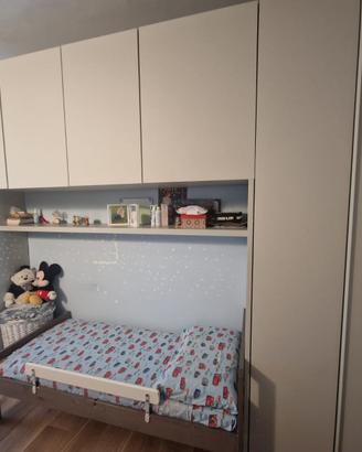 Armadio a ponte TISETTANTA 298x238x63 cm + Letto