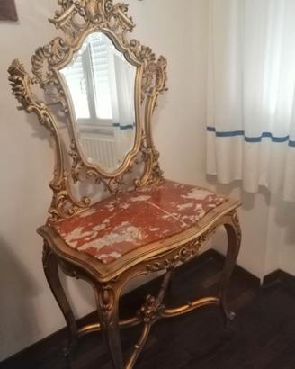 Console/toilette da camera con specchiera