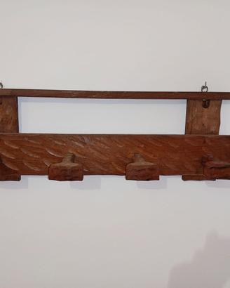 Stock 3 attaccapanni da parete in legno massello