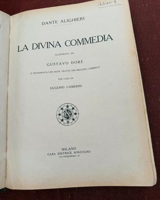 Dante Alighieri "La Divina Commedia “   anno 1868