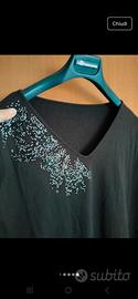 maglia nera con strass ,misura TG 52 