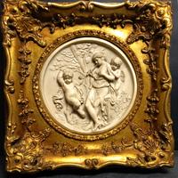 tondo ALLEGORIA MUSICA neoclassico pasta marmo