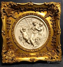 tondo ALLEGORIA MUSICA neoclassico pasta marmo