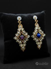 Orecchini Lapislazzuli vintage art decò Anni 20