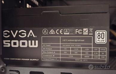 Alimentatore Evga 500W 80 plus white