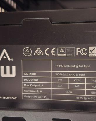 Alimentatore Evga 500W 80 plus white