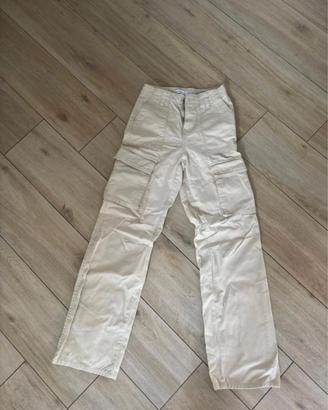 Pantalone Bershka cargo beige Tg.32
