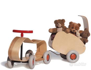 Cavalcabile per bambini con roulotte contenitore