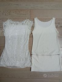 Due vestitini corti donna bianchi S