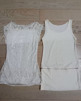 Due vestitini corti donna bianchi S
