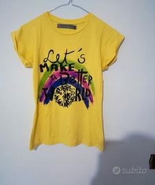 Maglia T-shirt Zara a maniche corte gialla , tg. S