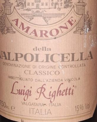 vino amarone franciacorta del 1999 in bottiglia