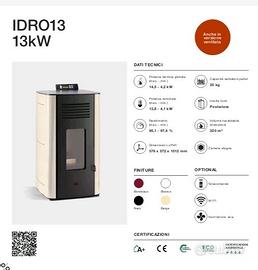 Termostufa Idro ventilata pellet