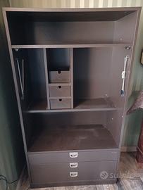 Mobile librearia con cassetti in formica