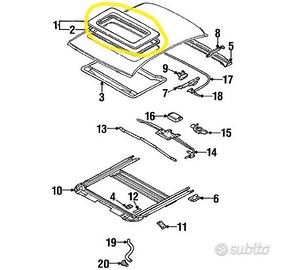 Vetro tetto apribile citroen c-crosser mitsubishi