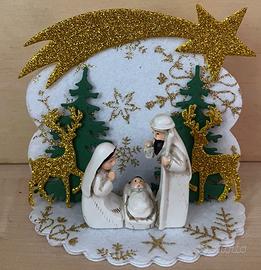 Presepe bianco e oro