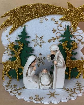 Presepe bianco e oro
