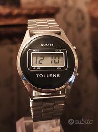 orologio vintage anni 80 digitale  in acciaio