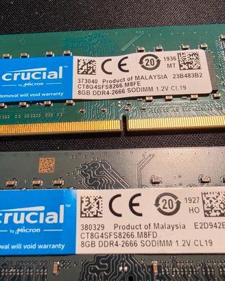 Sodimm Crucial  8GB+8GBDDR4 2666mhz
DDR4 2666mhz.

