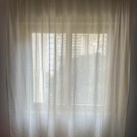 tenda per finestra  di lino  ricamo a mano sfilato