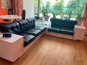 divano in pelle vintage anni 70 design bernini