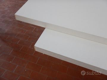 2 RIPIANI LAMINATO BIANCO 190x40 + MENSOLE ACCIAIO