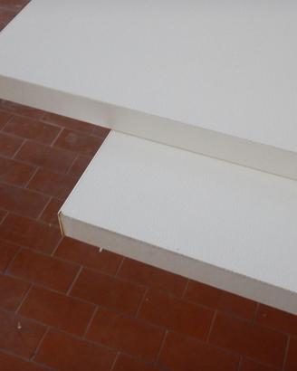 2 RIPIANI LAMINATO BIANCO 190x40 + MENSOLE ACCIAIO