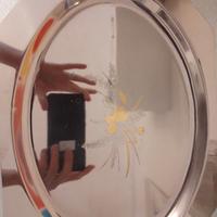 Vassoio Chantall acciaio 18/10 e oro 24 k