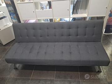 Divano letto in tessuto schienale reclinabile