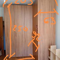 Armadio angolare camera da letto