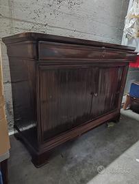 Mobile bar in legno con serrandina e cassetto