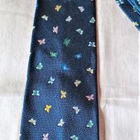 Gradevole cravatta Blu con ricamate farfalline