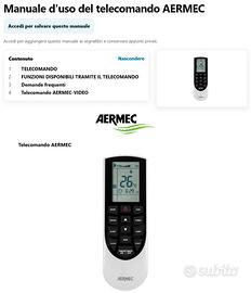 Telecomando Condizionatore AERMEC ORIGINALE