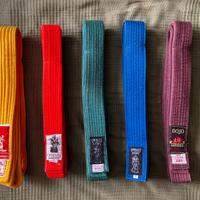 SET CINTURE ARTI MARZIALI KARATE TAEKWONDO JUDO