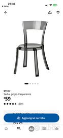 Sedia Ikea Stein plex grigio trasparente