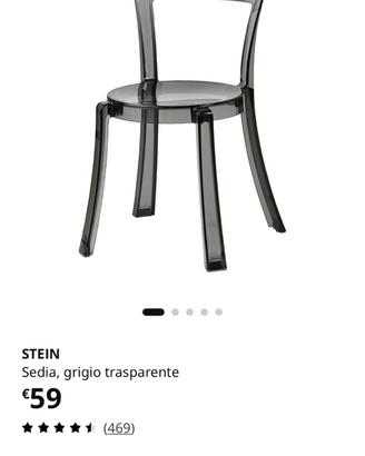 Sedia Ikea Stein plex grigio trasparente