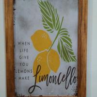 targa in legno limoncello quadro realizzato a mano