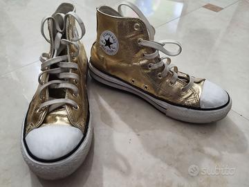 Scarpe Converse da donna numero 38, colore oro