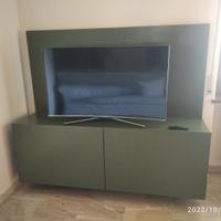 porta tv sospeso 2 ribalte a filo finitura laccato