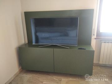 porta tv sospeso 2 ribalte a filo finitura laccato