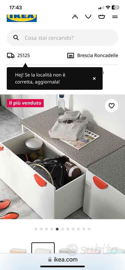 SMÅSTAD panca con contenitore giocattoli, bianco/bianco, 90x52x48 cm - IKEA  Italia